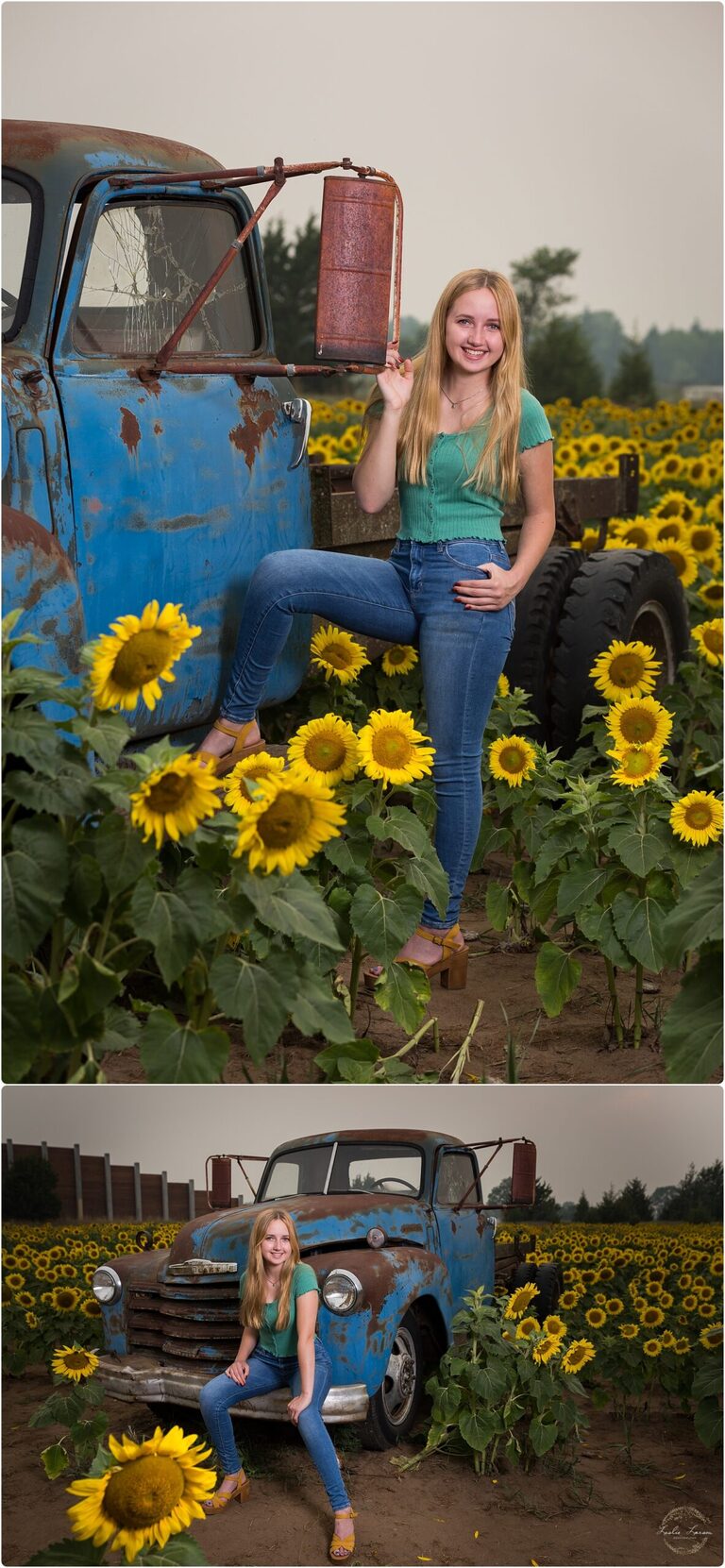 Sunflower Fields Monticello, MN Leslie Larson Photography Senior